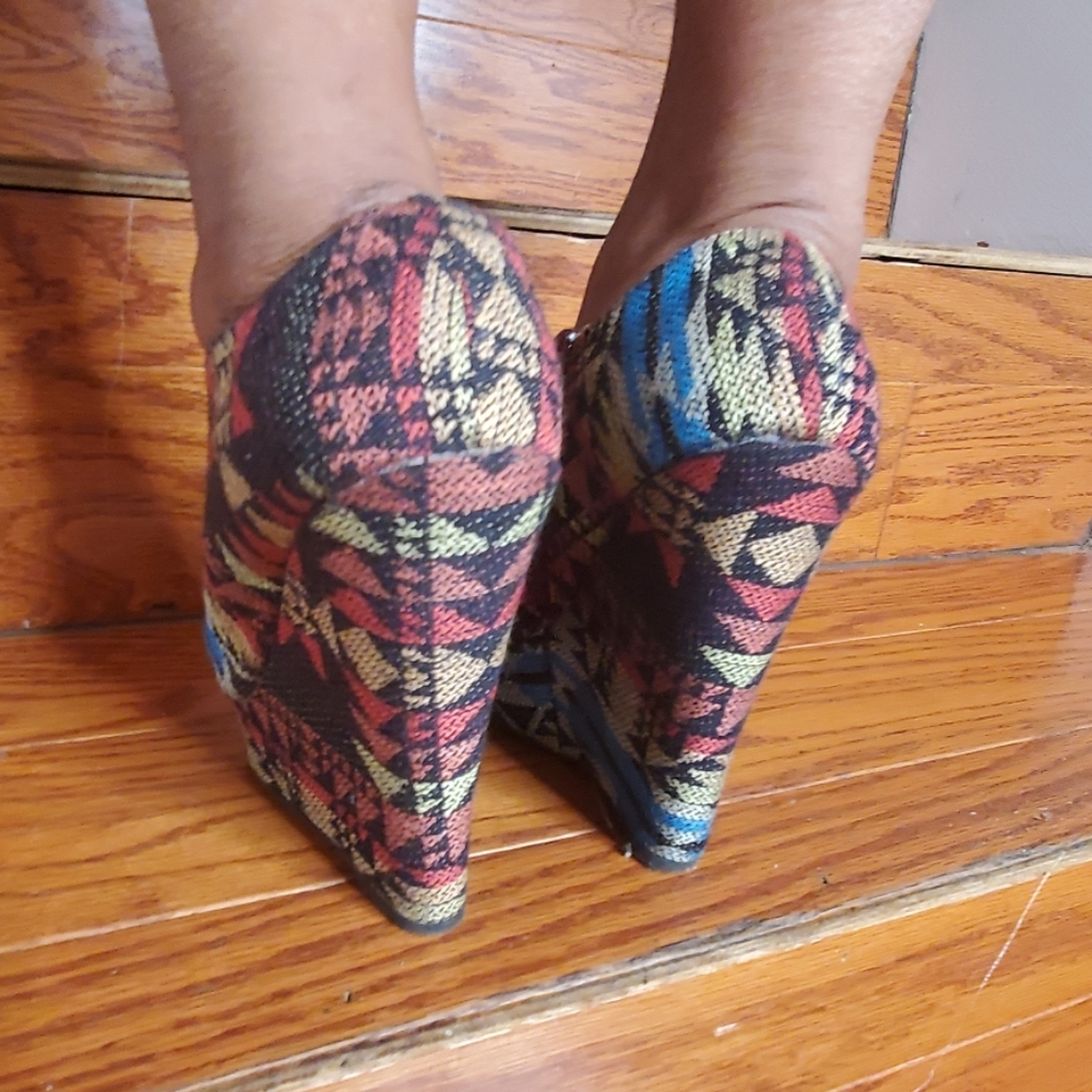 Colorful Wedge Booties - Picture 4 of 8